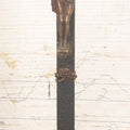 Lot 008 - Antique Wooden Crucifix With Pressed Brass Jesus, Skull Of Adam Skull And Crossbones, And Miniature St. Catharina Memento Shadow Box With Reverse Painted Glass, 11-1/8" Height