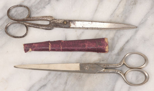 Lot 037 - Two Pairs Of Vintage German Scissors With Decorative Handles, Including Pair With Partial Makers Mark From Solingen, Germany