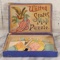 Lot 050 - Antique "The United States Map Puzzle" Lithographed Map Game Published By Parker Brothers, Salem, Massachusetts, In Original Box