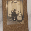 Lot 082 - Antique Boarded Photograph Of Japanese Mother Posing With Her Children In Kimonos, Y. Sakai Photo Studio, Yonezawa City, Japan