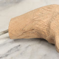 Lot 020 - Vintage Hand Carved Wood Folk Art Snarling Wolf Head Cane Topper With Threaded Rod, 6-3/4" Height