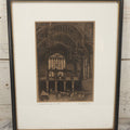 Lot 055 - Antique Etching Of The Interior Of Lincoln Inn Hall By A.E. Peara, 1857, In Vintage Frame, 13" x 16-3/8"