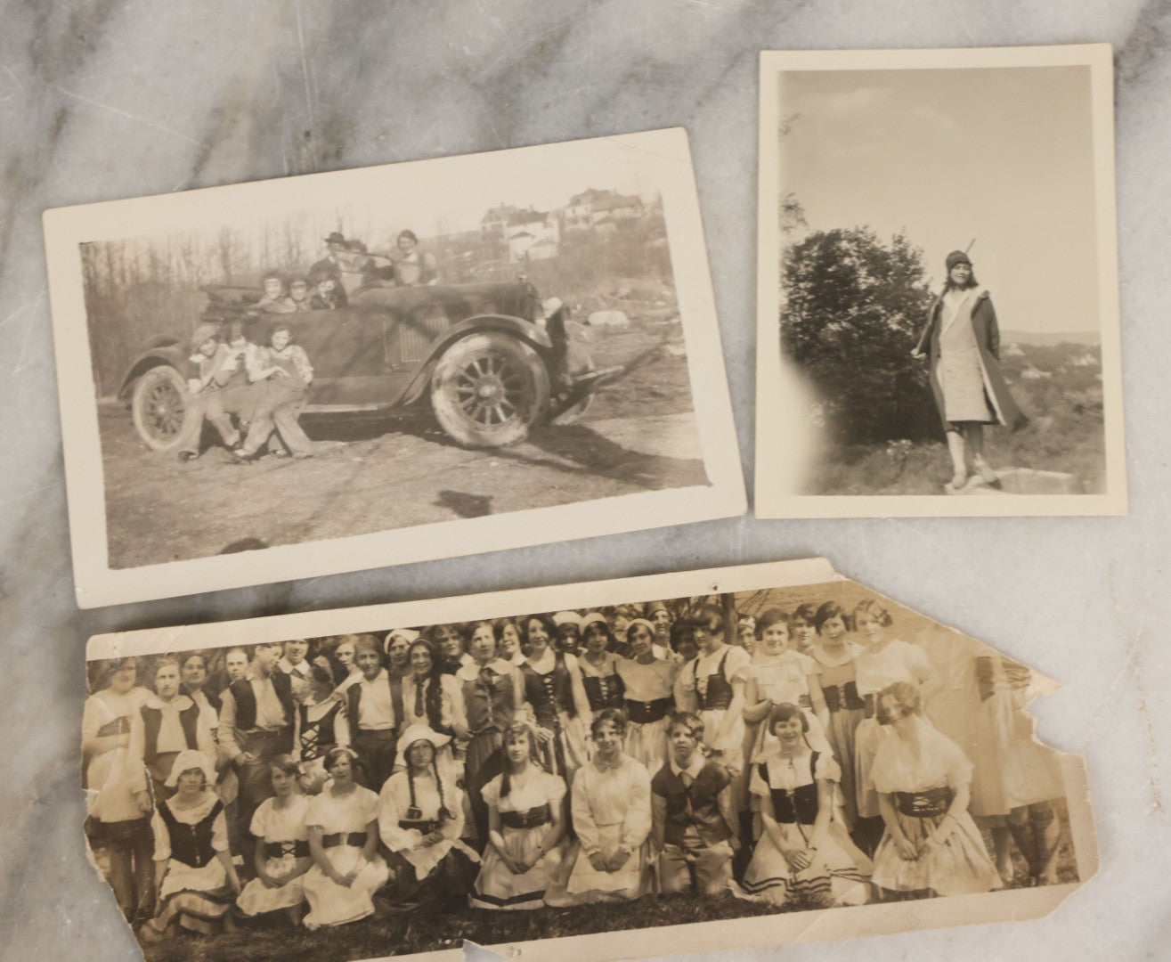 Lot 087 - Grouping Of 35 Vintage Vernacular Black And White Photographs, Including Nun, Soldiers, Women At The Beach, Boston Terrier Dog In Car, And Parade Photos
