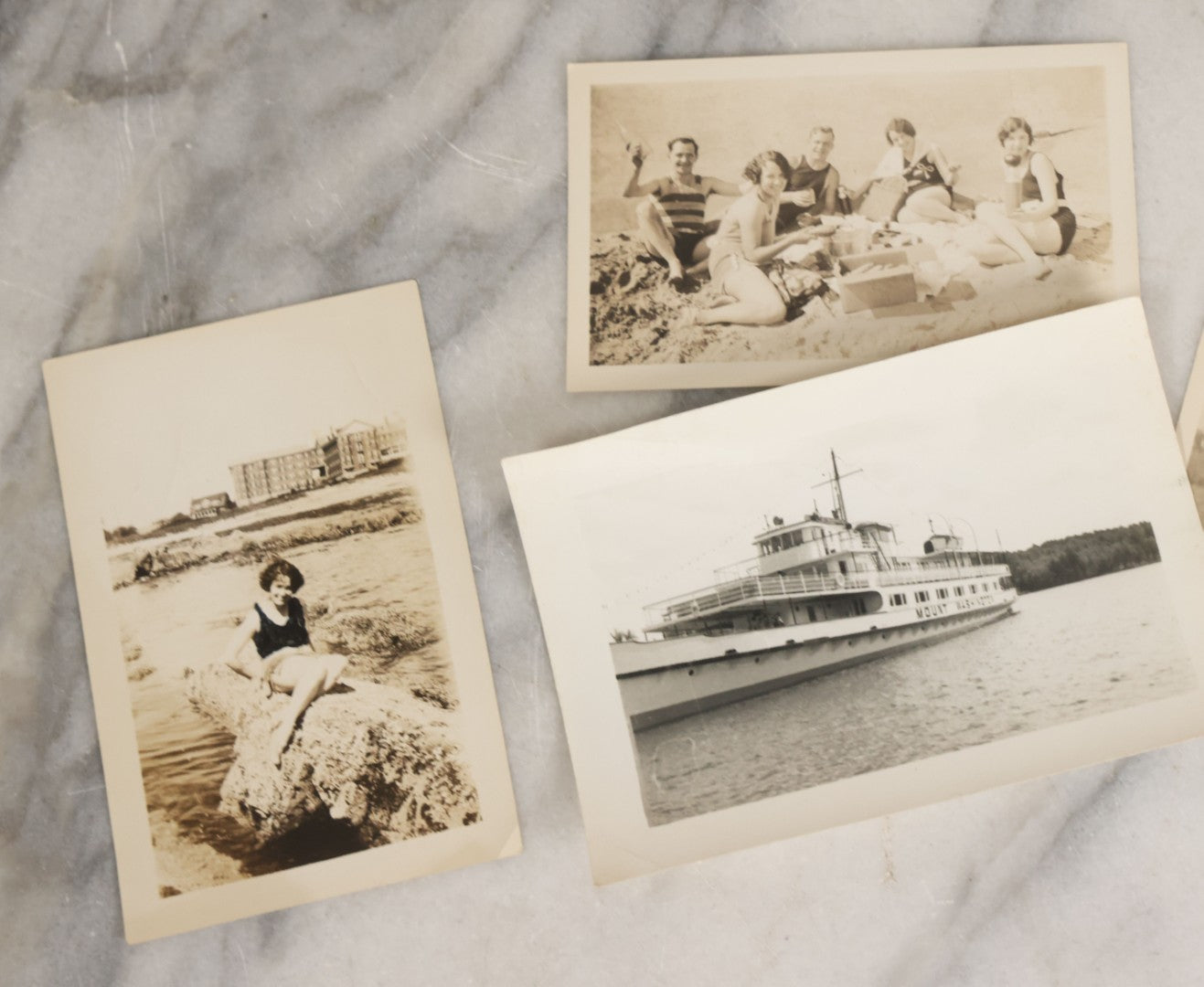 Lot 087 - Grouping Of 35 Vintage Vernacular Black And White Photographs, Including Nun, Soldiers, Women At The Beach, Boston Terrier Dog In Car, And Parade Photos