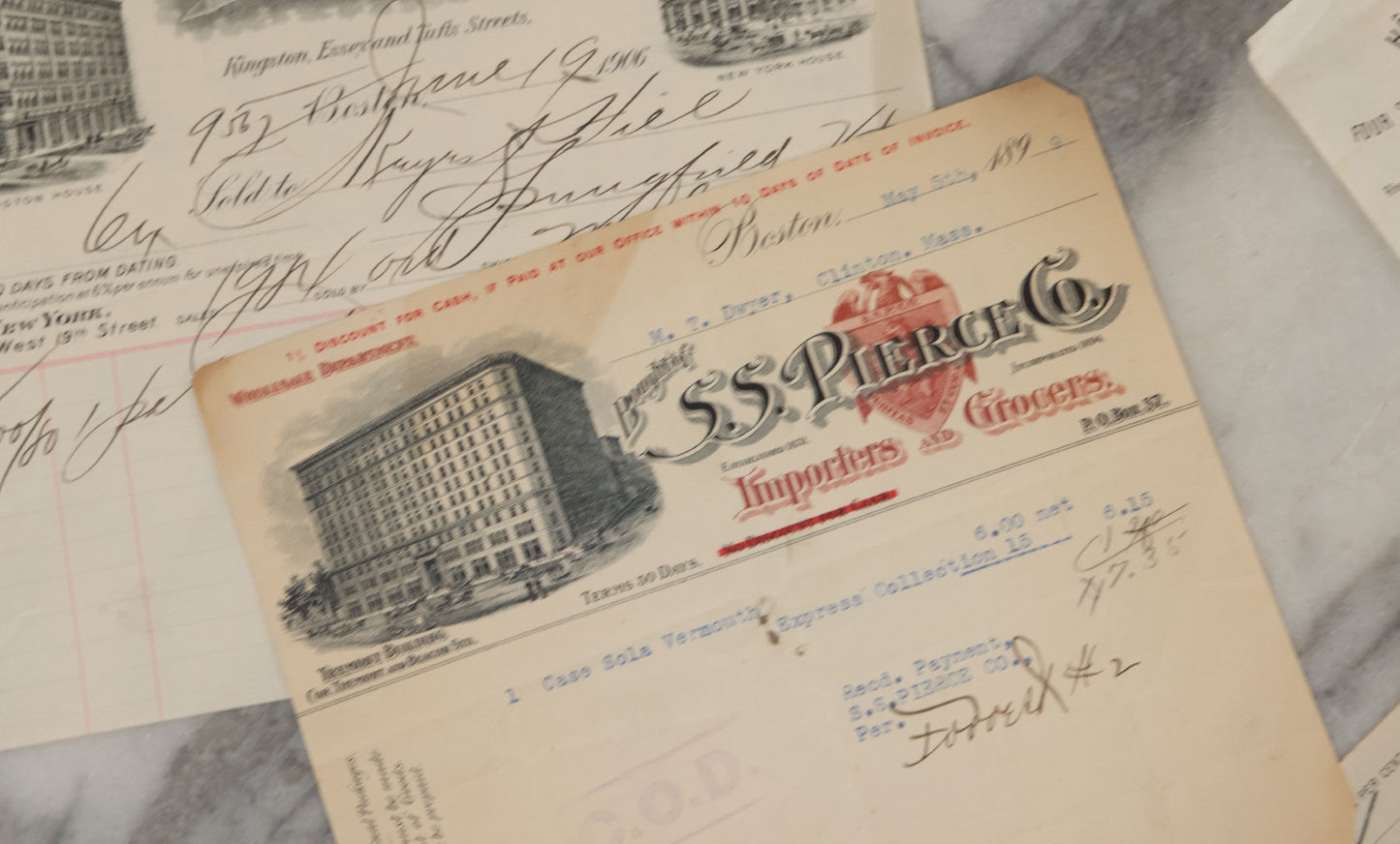 Lot 099 - Grouping Of Seventeen Antique Corporate Documents With Various Billheads, Letterheads, And Advertising For Businesses Including The Beacon Falls Rubber Shoe Co., National Biscuit Company, Hotels, And More