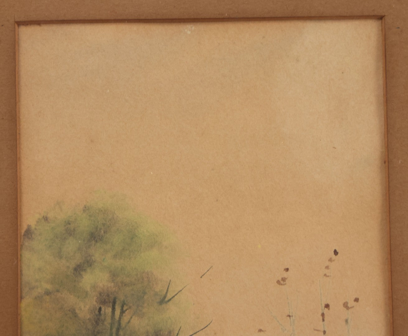 Lot 033 - Antique Watercolor Landscape Painting Of A Dirt Trail Leading To A Cabin With Smoking Chimney, Trees And Fall Foliage, Artist Signed Jones, Lower Right, In Frame, 12-1/4" x 16-5/8"
