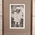 Lot 034 - Vintage Etching Numbered Artist Proof Print 9/15 Of Leonardo Da Vinci, Titled "Leonardo In The Marshes," Artist Signed A. Senna Lower Right, With "Merry Christmas" Inscription, Dated 1973, In Modern Frame, 11-3/4" x 16-1/2"