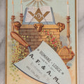 Lot 083 - Antique Lithographed Trade Card Advertising The Eighty-First Annual Installation Of The Officers Of Ancient Free And Accepted Masons Humane Lodge No. 21, Rochester, New Hampshire, April 14th, 1891