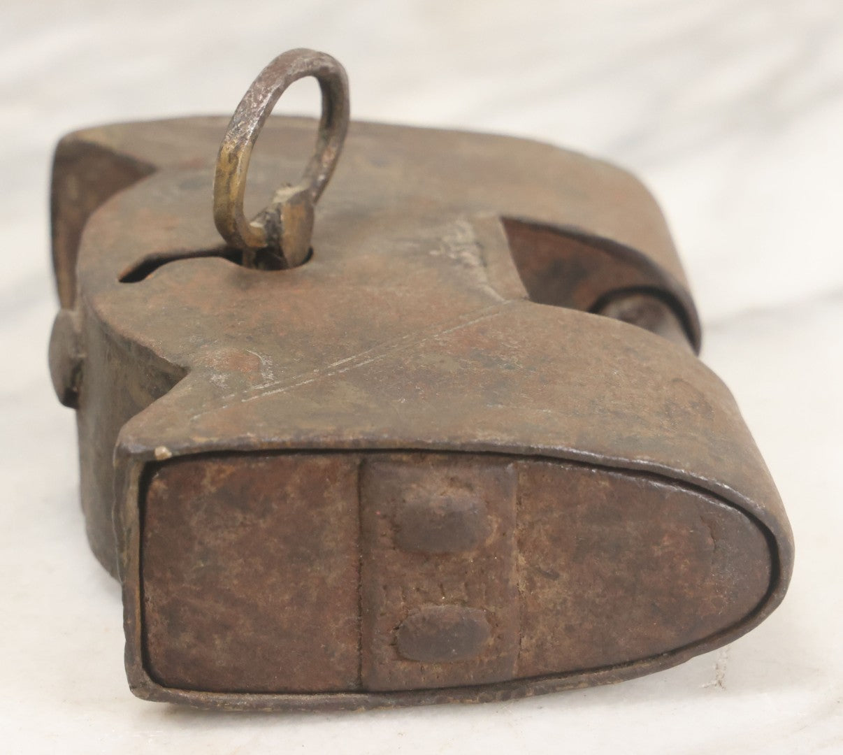 Lot 009 - Antique Hand Wrought Iron Strongbox Padlock With Key, Working Condition, Original Patina, Circa 18th Century