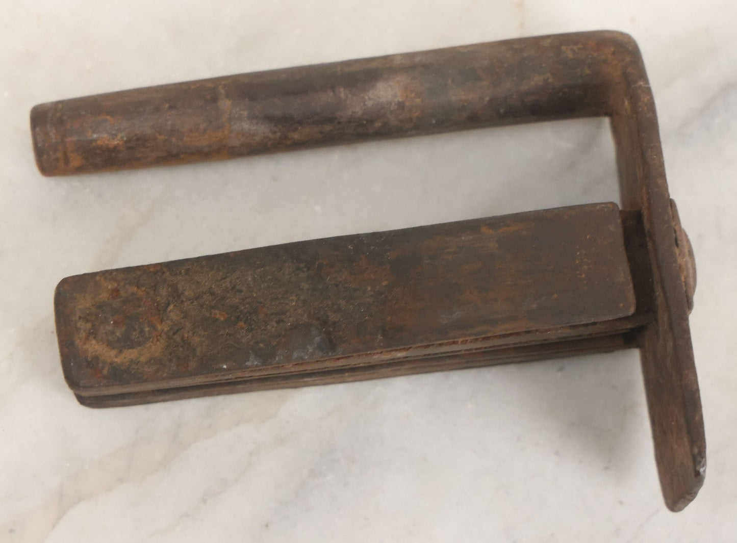Lot 009 - Antique Hand Wrought Iron Strongbox Padlock With Key, Working Condition, Original Patina, Circa 18th Century
