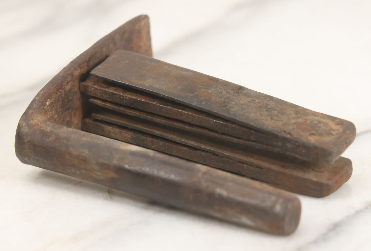 Lot 009 - Antique Hand Wrought Iron Strongbox Padlock With Key, Working Condition, Original Patina, Circa 18th Century