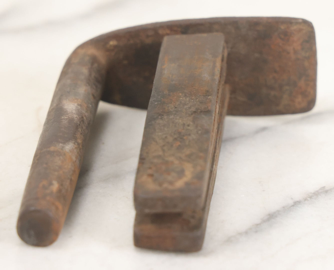 Lot 009 - Antique Hand Wrought Iron Strongbox Padlock With Key, Working Condition, Original Patina, Circa 18th Century