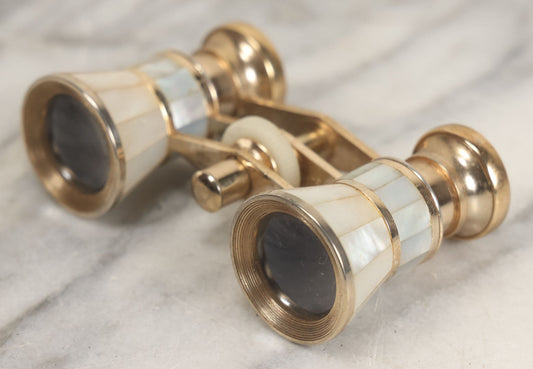 Lot 028 - Vintage Mother Of Pearl And Brass Opera Glasses Swift Duchess Model No. 708, Made In Japan, Working Condition