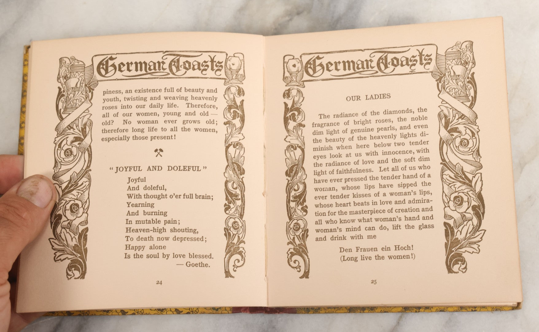Lot 059 - "German Toasts" Antique Book By Charles Henry Octavius H.M. Caldwell Co., Publishers New York And Boston, 1912