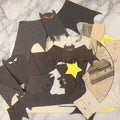 Lot 075 - Vintage School Class Halloween Craft Project Folder Grouping With Patterns For Bat Wings Other Crafting Materials As Found