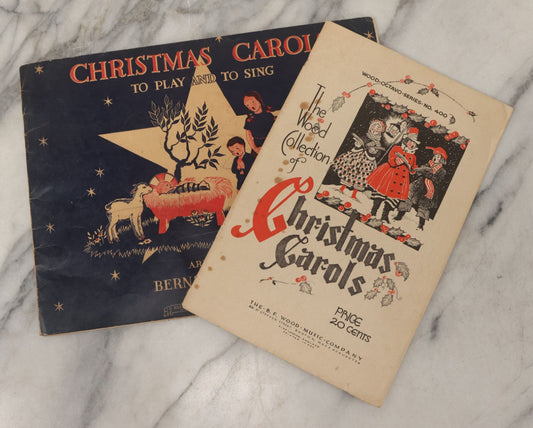 Lot 080 - Pair Of Vintage Christmas Carol Booklets Including Carols Arranged By Bernard Wagness Published By Harold Flammer Incorporated, New York, And "Wood Collection" No. 400, Published By The B.F. Wood Music Company, Boston