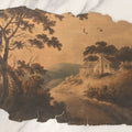 Lot 086 - Antique Unframed Watercolor Painting On Paper Of Mountainside Forest Cabin, Poor Condition, Circa 1890