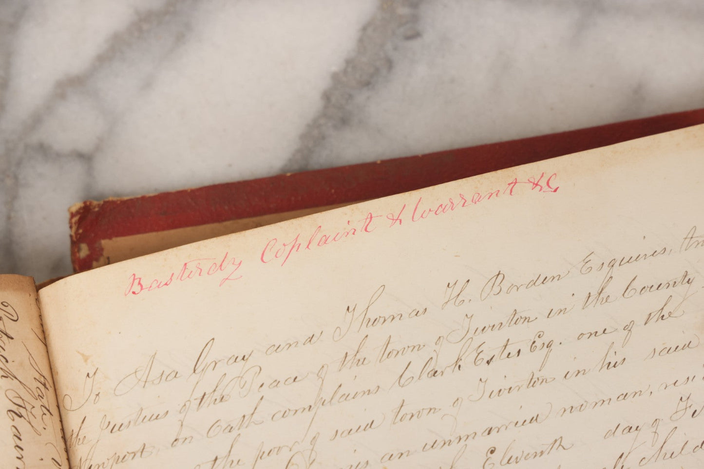 Lot 003 - Pair Of Antique Scrapbooks Containing Mostly Arrest Warrants, Other Official Documents, Dating From 1840s To 1880s Documents Addressed To Asa Gray, Justice Of The Peace, County Of Newport, Rhode Island And Providence Plantations