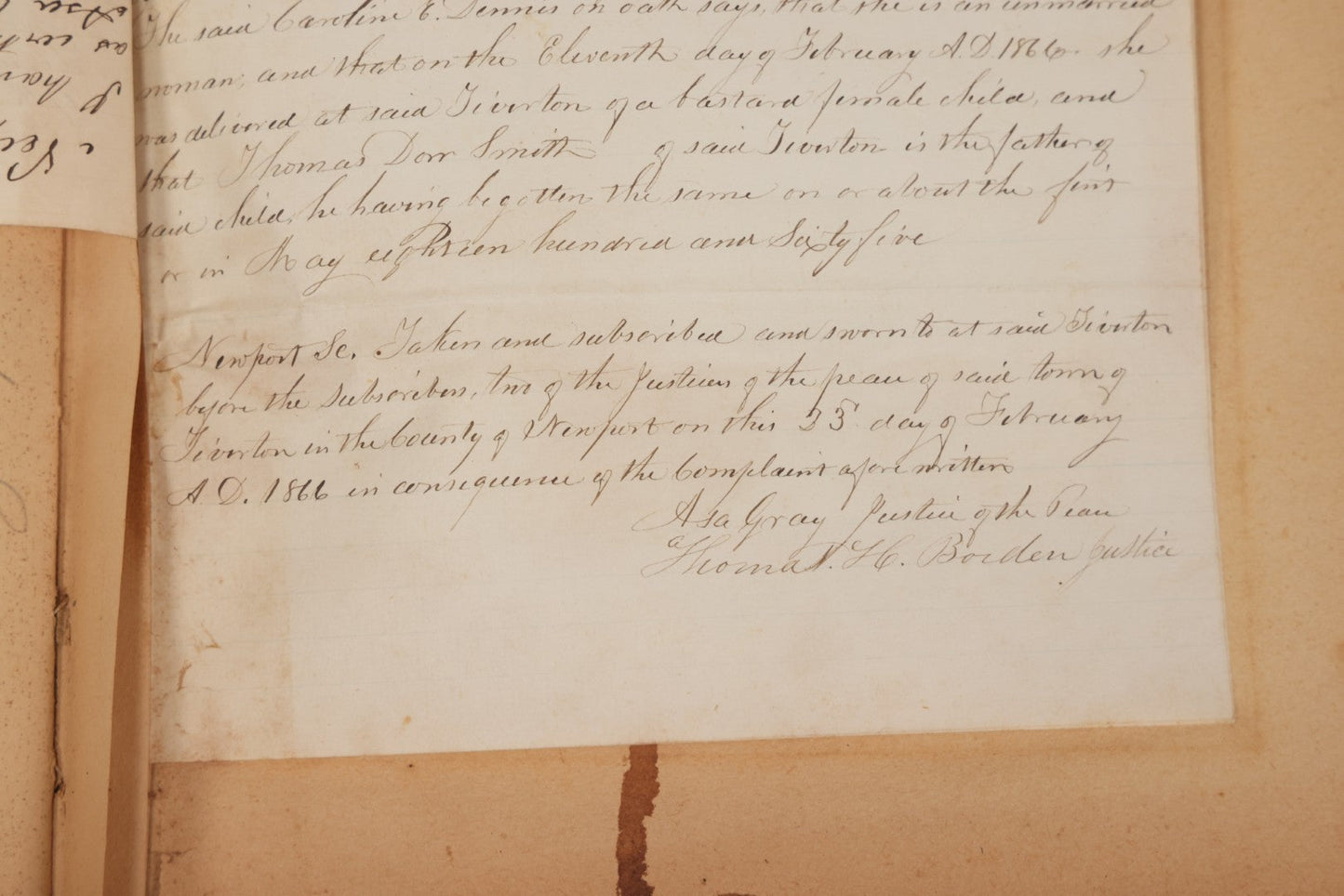 Lot 003 - Pair Of Antique Scrapbooks Containing Mostly Arrest Warrants, Other Official Documents, Dating From 1840s To 1880s Documents Addressed To Asa Gray, Justice Of The Peace, County Of Newport, Rhode Island And Providence Plantations