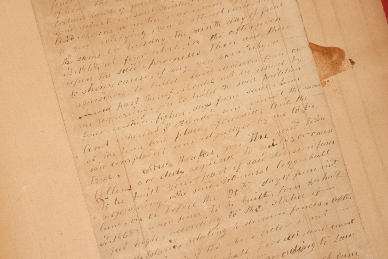 Lot 003 - Pair Of Antique Scrapbooks Containing Mostly Arrest Warrants, Other Official Documents, Dating From 1840s To 1880s Documents Addressed To Asa Gray, Justice Of The Peace, County Of Newport, Rhode Island And Providence Plantations