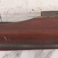 Lot 022 - Vintage Folk Art Wooden Ship Half-Hull Model Body Cross Section For Wall Display, Solid Wood Construction, Three Drilled Holes In Front Bow For Masts, Note Chipping And Cracks Throughout, 30" Length