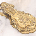 Lot 029 - Antique Victorian Pressed Brass Paperclip With Owl, Crossed Quills Motifs, Manufactured By W. Dowler, Birmingham, England, 4-7/8" Height