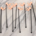 Lot 053 - Grouping Of Eight Vintage Risque "Bottoms Up" Cocktail Stirrers With Women's Behind, Legs At Top Of Stirrer, Made In Hong Kong, Circa 1980s, 6-1/8" Length Each