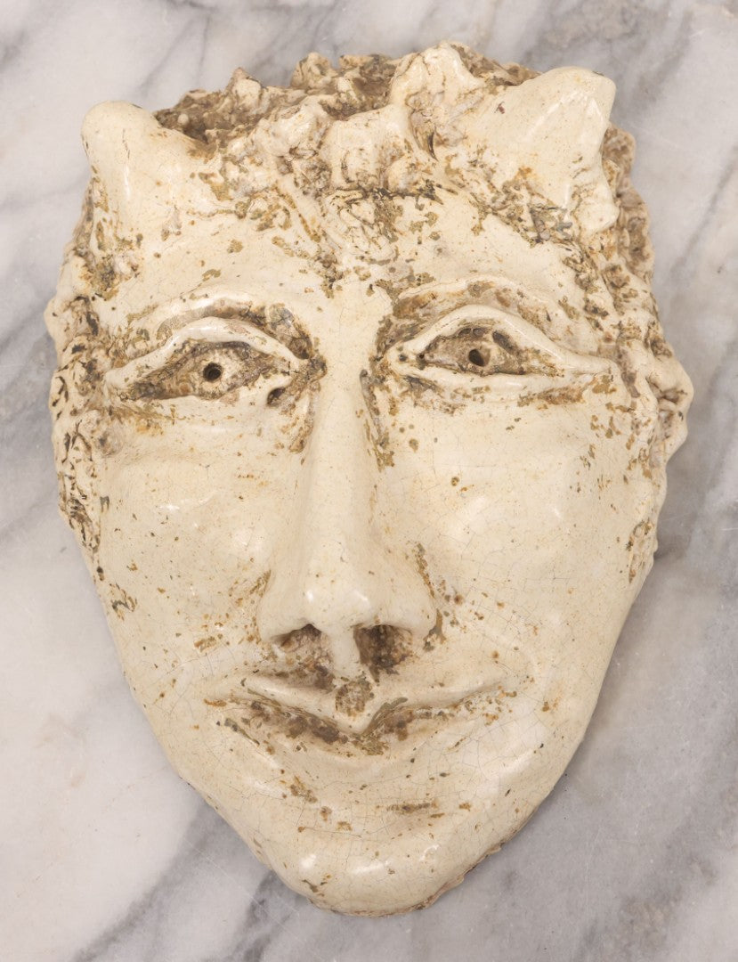 Lot 076 - Vintage Ceramic Grotesque Devil Mask With Off-White Glaze, D ...