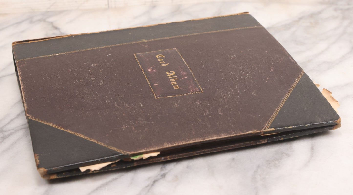 Lot 117 - Antique Victorian Scrapbook "Card Album" Containing 50+ Pieces Including Trade Cards, Die Cuts, Calling Cards, And Other Scraps