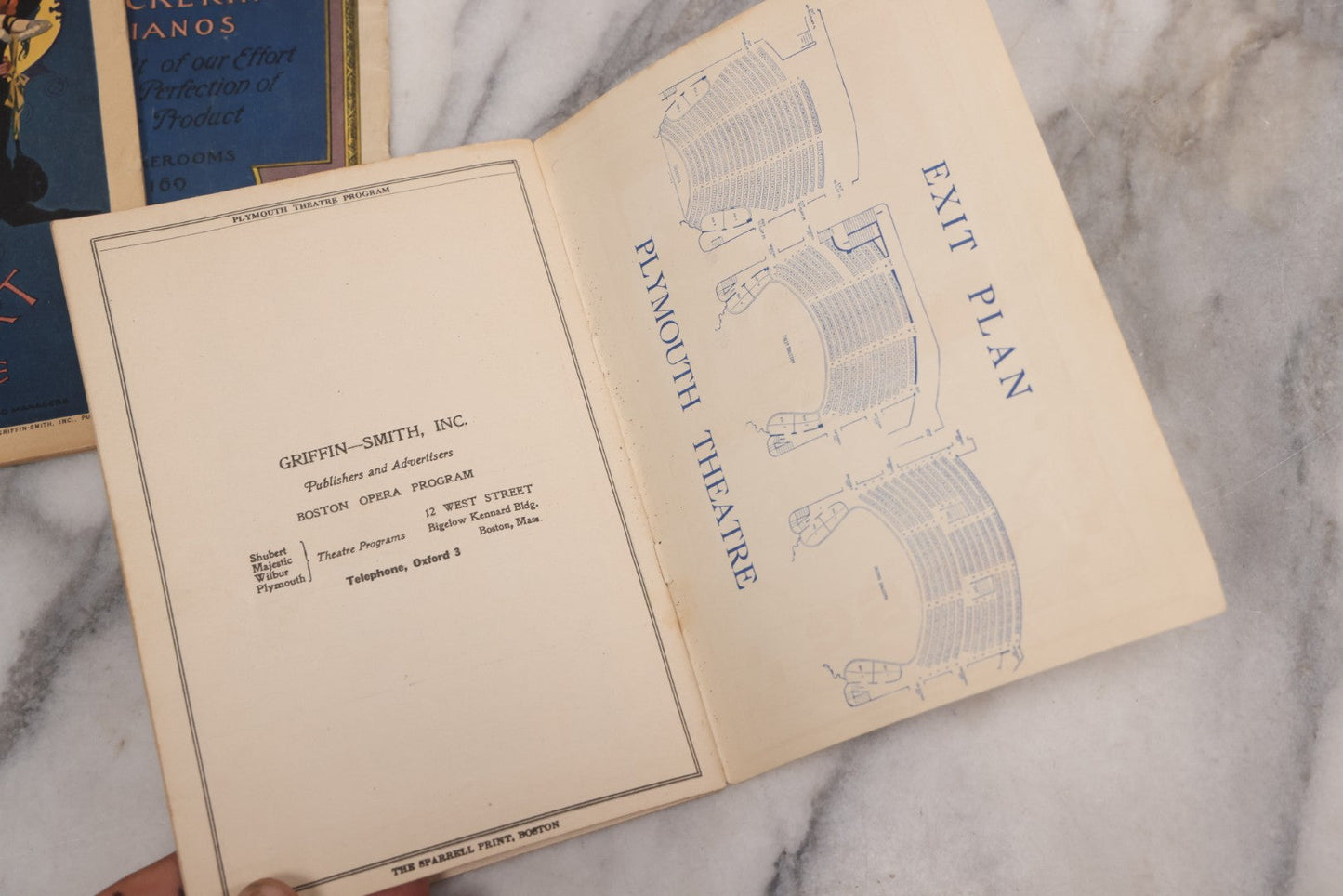 Lot 120 - Grouping Of Three Antique Theater Programs Including Two From The Sam S. Shubert Theatre, And One From Plymouth Theatre, Both In Boston, Circa 1920s