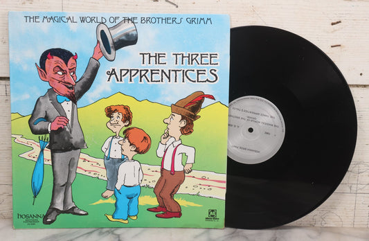 Lot 150 - Vintage Vinyl Record Album, "The Magical World Of The Brothers Grimm: The Three Apprentices" With Illustrated Devil On Cover, Designed By Charles Hooper, Hosanna Brothers Partnership, Distributed Through Album Globe Distributing, 1982