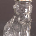Lot 161 - Vintage Clear Glass Scottie Dog Candy Container With Original White And Red Metal "M.L." Twist Cap, 3-5/8" Height