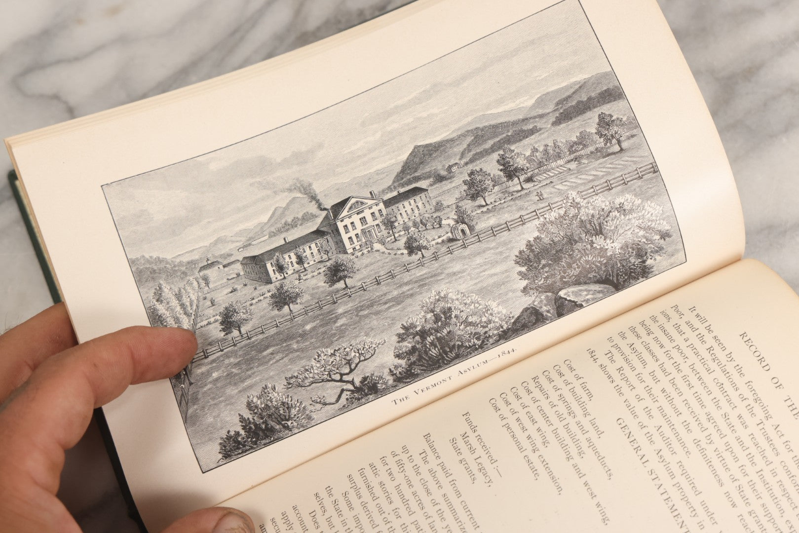 Lot 026 - "The Vermont Asylum For The Insane, Its Annals For Fifty Years" Antique Book With Illustrations, Covering History Of Asylum From 1836-1886, Printed By Hildreth & Fales, Brattleboro, Vermont, 1887