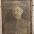 Lot 085 - Antique Photo In Frame Of World War One Era Soldier, Verso Marked "Adios, November 25, 1942," 9" x 11"