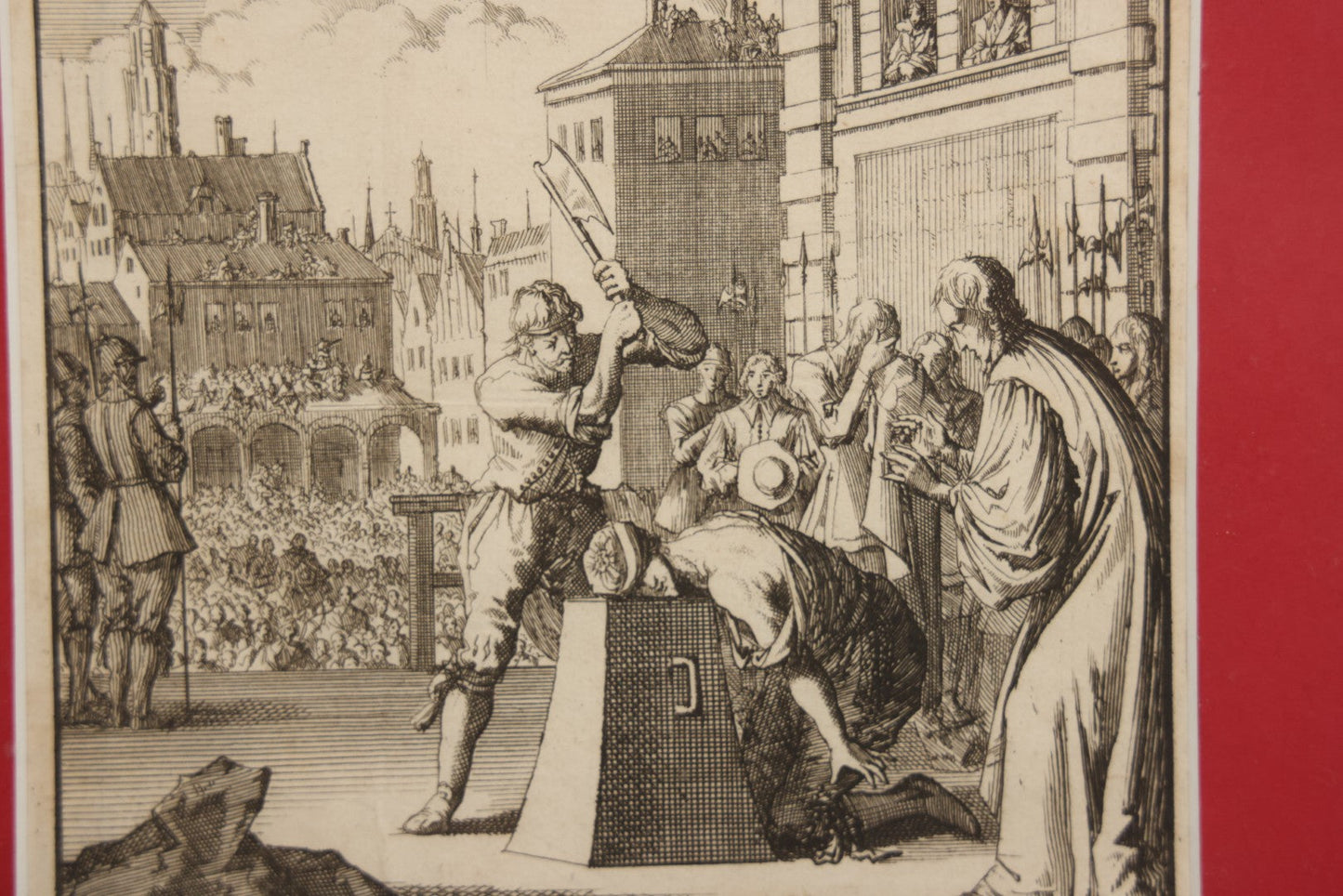 Lot 092 - Early Antique Engraving Depicting The Execution By Beheading Of Thomas Wentworth, First Earl Of Strafford, Circa 17th Century