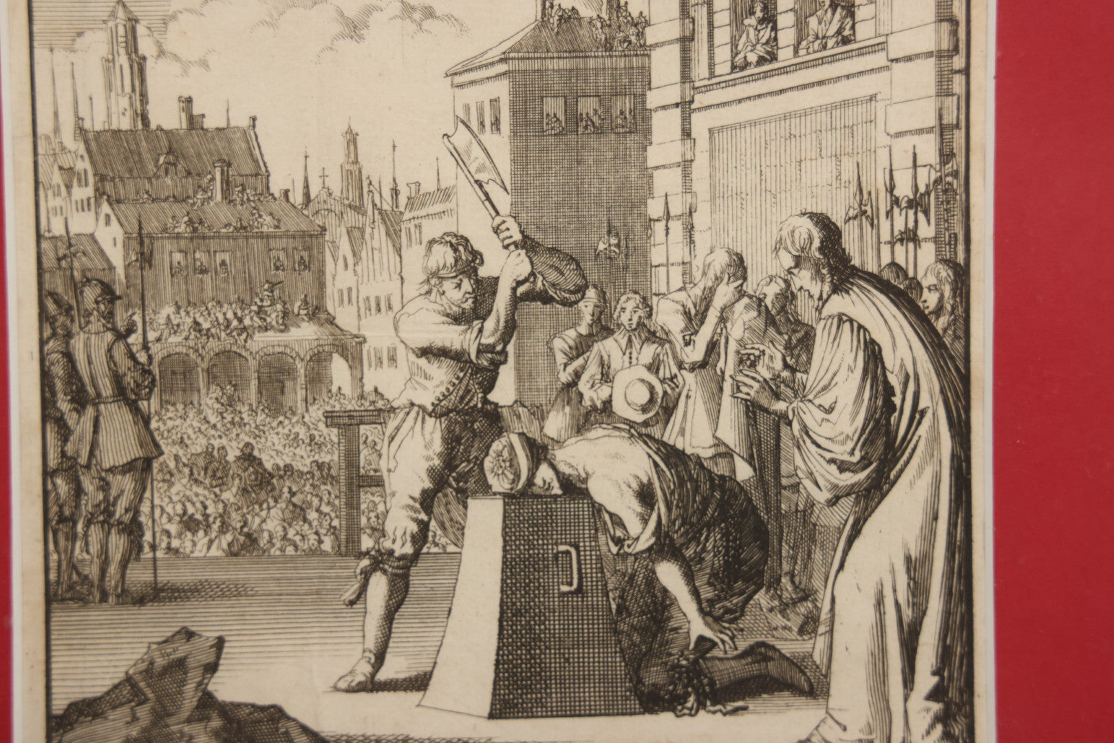 Lot 092 - Early Antique Engraving Depicting The Execution By Beheading Of Thomas Wentworth, First Earl Of Strafford, Circa 17th Century