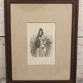 Lot 093 - Antique Hand Colored Engraving In Frame, Titled "Hero," William Shakespeare's "Much Ado About Nothing" Stage Costume Design, Marked J.J. Jenkins, W.J. Edward, In Frame, 12-5/8" x 15-3/4"