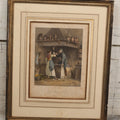 Lot 094 - Antique Hand Colored Engraving Of A German Chimney Sweep At Work, In Frame, No Glass, 11-1/8" x 13-1/2"
