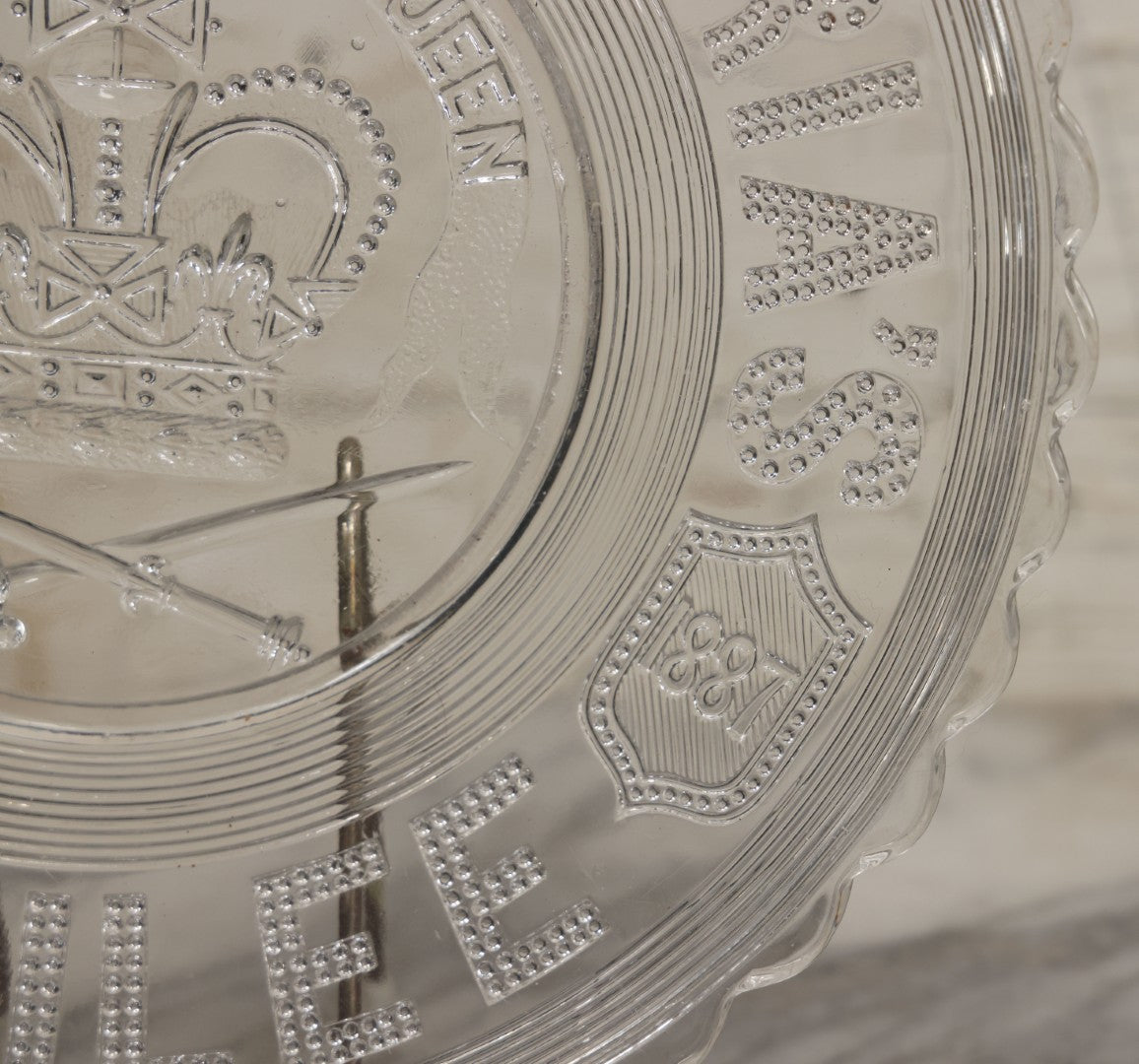 Lot 099 - Antique Pressed Glass Queen Victoria Jubilee Commemorative Plate, 1837-1887, "God Save The Queen"