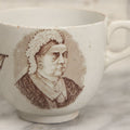 Lot 100 - Antique Transferware Queen Victoria Jubilee Commemorative Teacup, 1887, With Portrait, Note Chips, Cracks