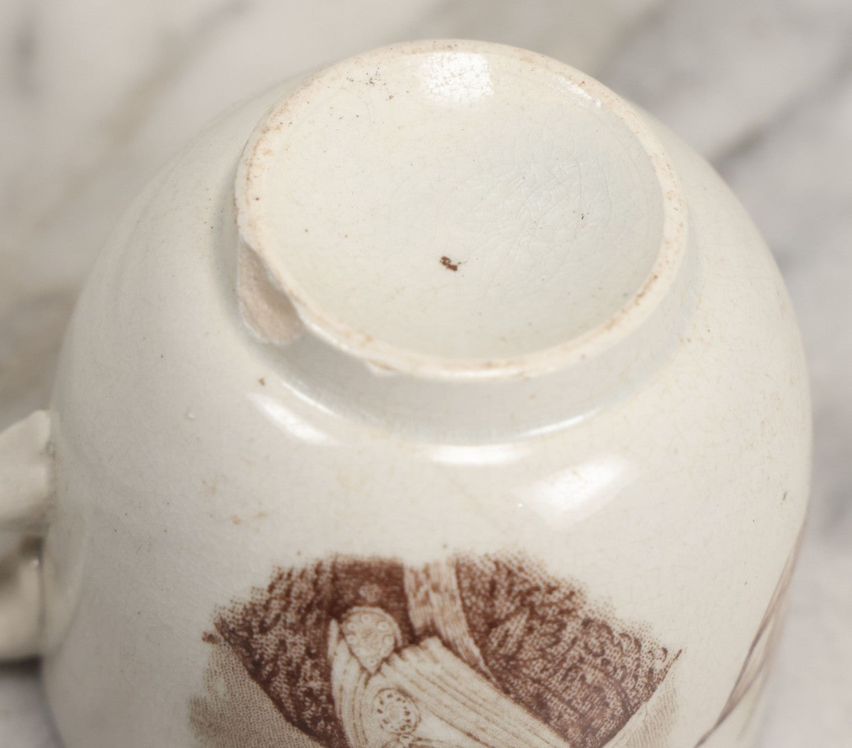 Lot 100 - Antique Transferware Queen Victoria Jubilee Commemorative Teacup, 1887, With Portrait, Note Chips, Cracks