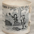Lot 102 - Antique Transferware Dr. Franklin's Maxims Children's Teacup, Note Damage, Missing Handle