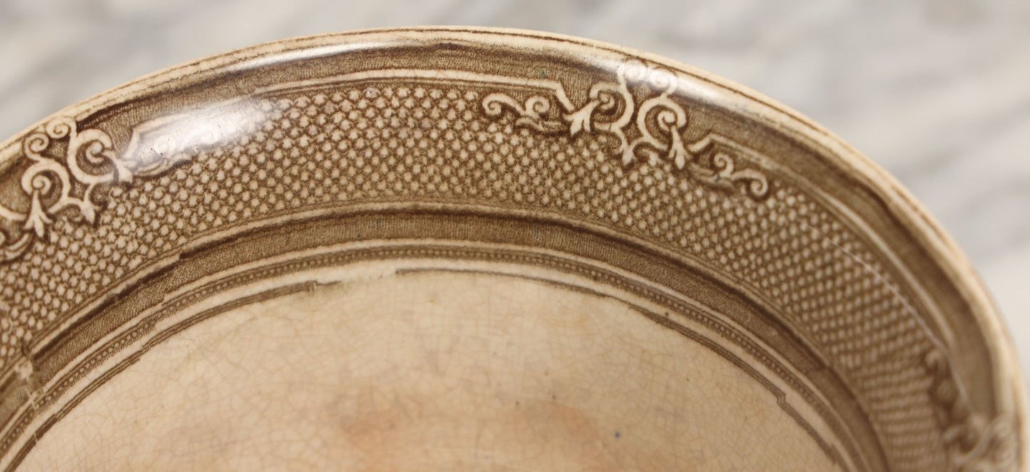Lot 103 - Antique Transferware Bow With Woman And Urn Motifs