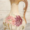 Lot 106 - Antique Hand-Painted Art Nouveau Royal Bonn Ewer With Gilt Accents And Floral Decoration, 8-3/4" H