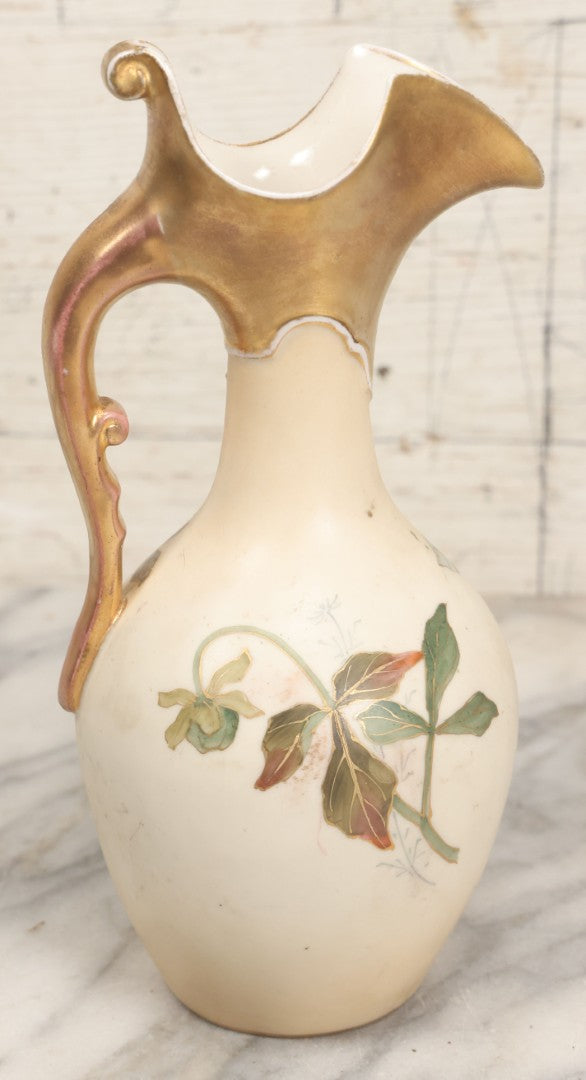 Lot 106 -  Antique Hand-Painted Art Nouveau Royal Bonn Ewer With Gilt Accents And Floral Decoration