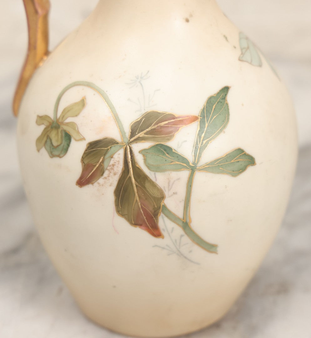 Lot 106 -  Antique Hand-Painted Art Nouveau Royal Bonn Ewer With Gilt Accents And Floral Decoration