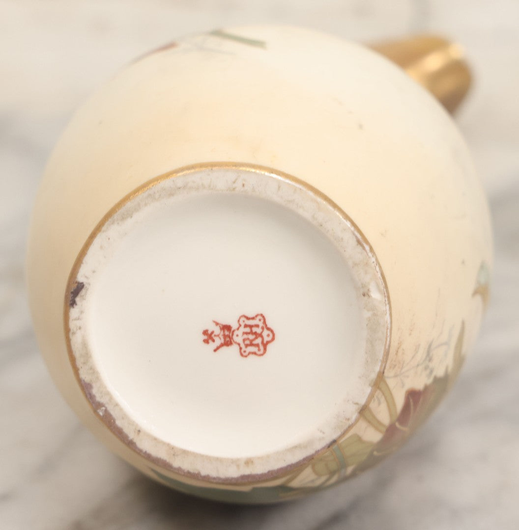 Lot 106 -  Antique Hand-Painted Art Nouveau Royal Bonn Ewer With Gilt Accents And Floral Decoration