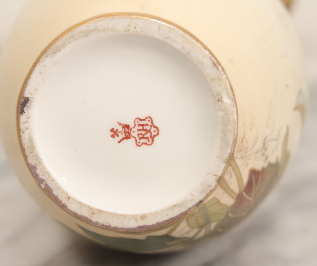 Lot 106 -  Antique Hand-Painted Art Nouveau Royal Bonn Ewer With Gilt Accents And Floral Decoration