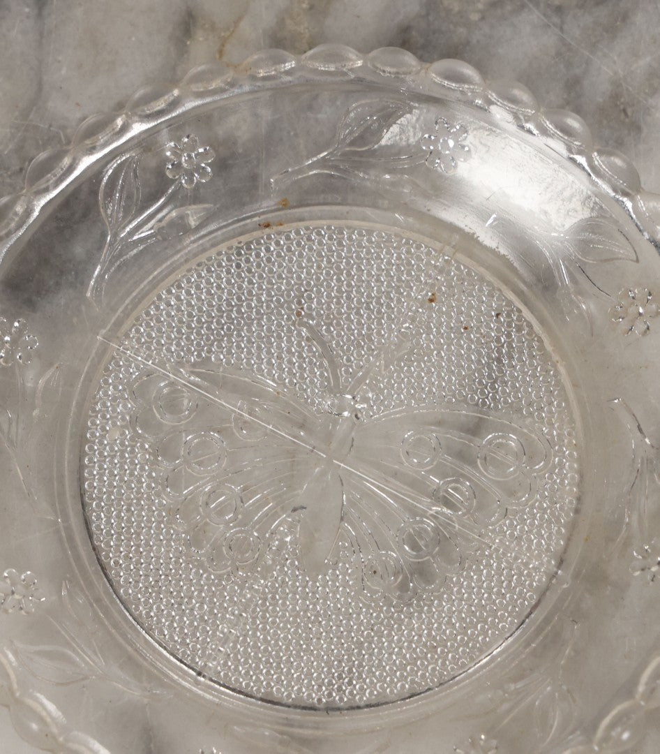 Lot 111 - Grouping Of Three Antique Pressed Glass Butterfly Cup Plate Coasters