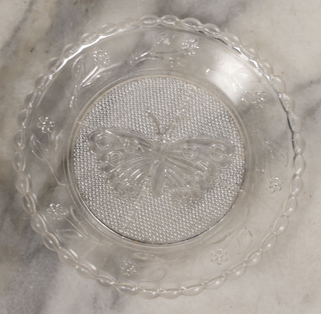 Lot 111 - Grouping Of Three Antique Pressed Glass Butterfly Cup Plate Coasters